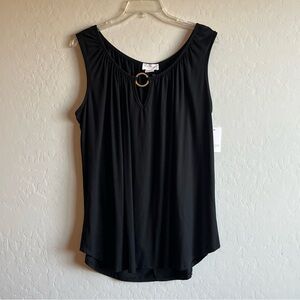 Elan + Grace NY Women’s Sleeveless Scoop Neck Stretch Black Stylish Top Size 2X
